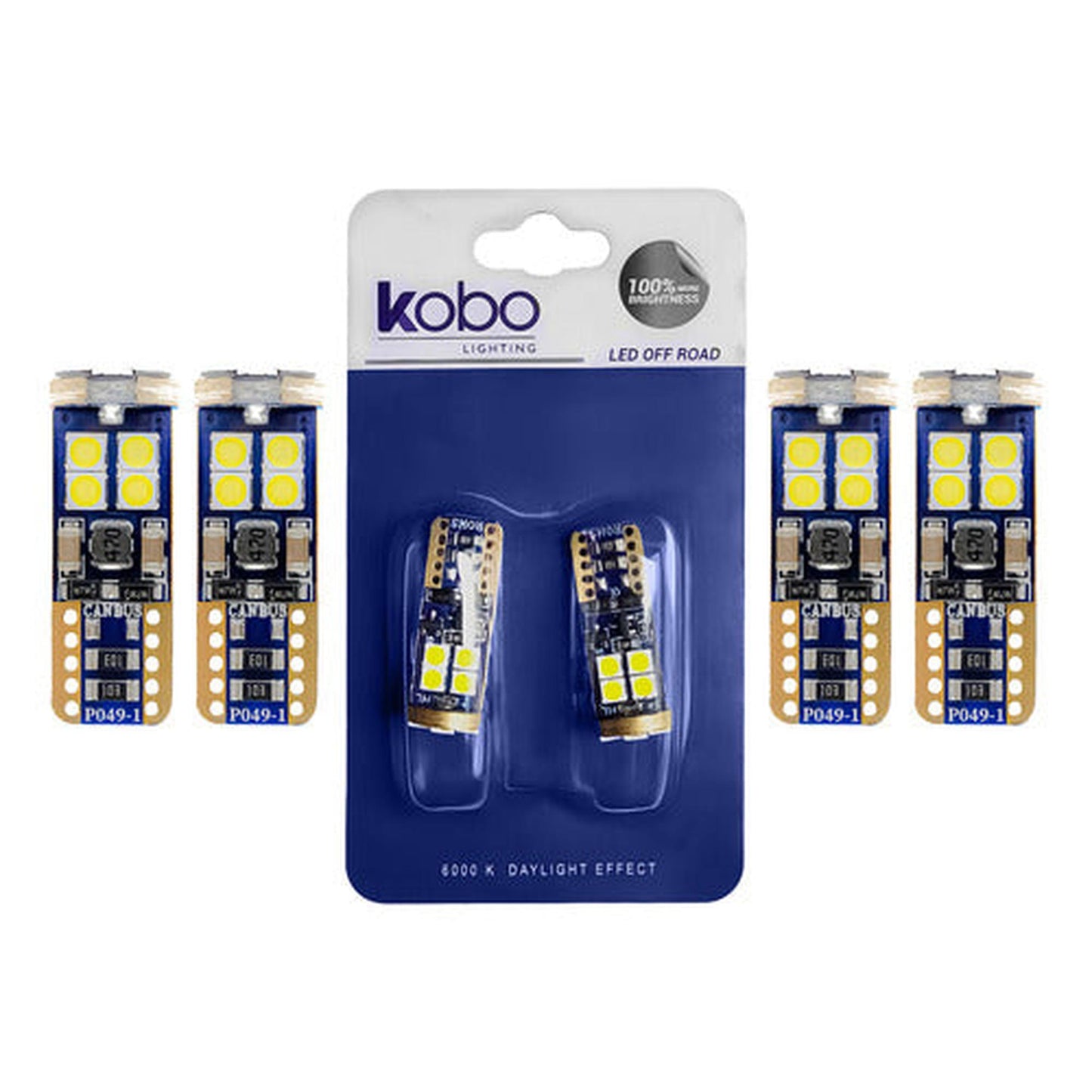 Pack 6 Ampolletas Luces Led T10 - W5w Cola De Pescado 5w