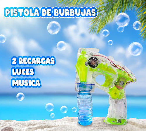 Pistola De Burbujas Con Luz Lanza Burbujas