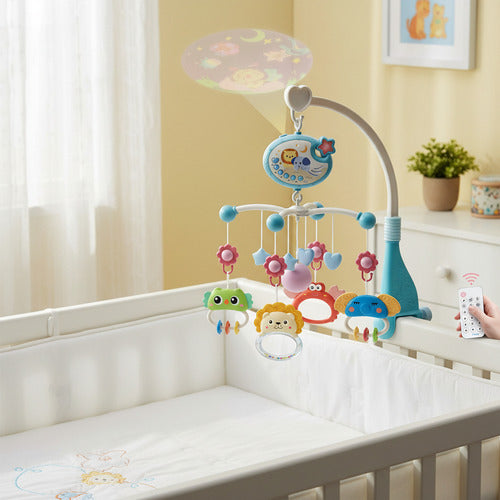 Móvil Bebé Musical Y Proyector De Luces 360 Cuna Celeste