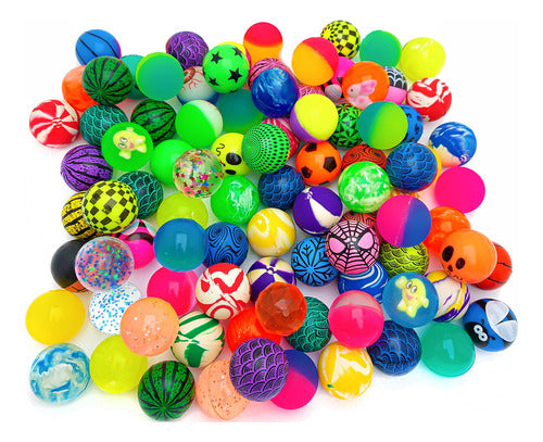 Pack 100 Pelotas Saltarinas 30mm Juguete Sorpresa Cumpleaños