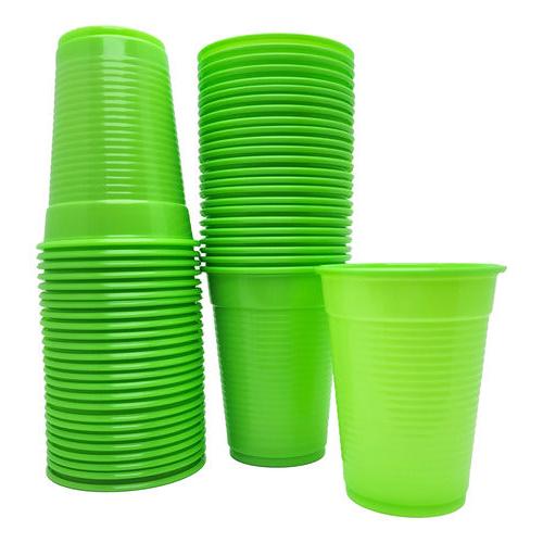 Pack 50 Vasos Plásticos Cumpleaños Color Verde 200ml