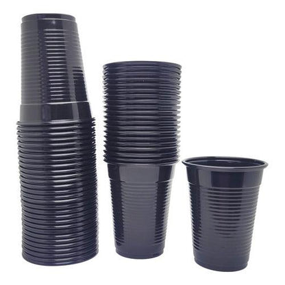 Pack 50 Vasos Plásticos Cumpleaños Color Negro 200ml