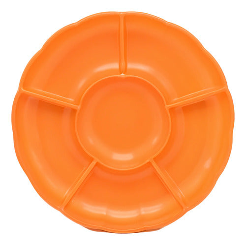 Pack 3 Bandejas Cumpleaños Picoteo Color Naranja 30x30cm