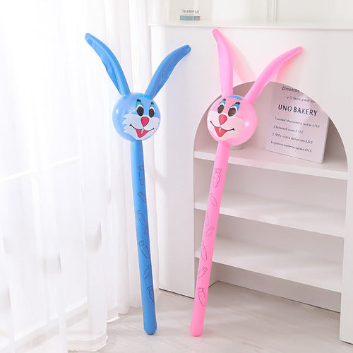 Juguete Inflable Conejo 110cm Celeste Rosado Niños