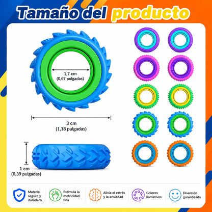 Set 5 Anillos Sensoriales Spinner Antiestres Tdah Surtido