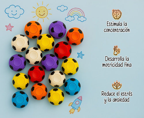 Pack 20 Spinner Pelotas De Fútbol Sorpresa De Cumpleaños