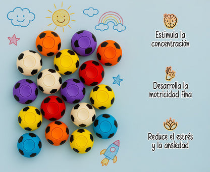 Pack 20 Spinner Pelotas De Fútbol Sorpresa De Cumpleaños
