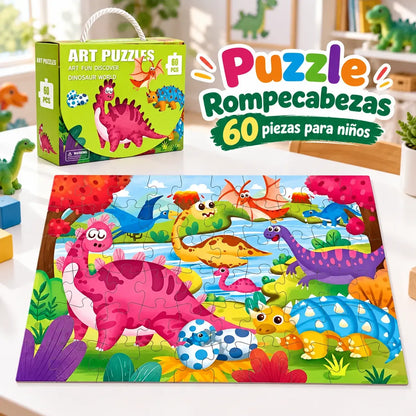 Puzzle Rompecabezas 60 Piezas Para Niños Dinosaurios