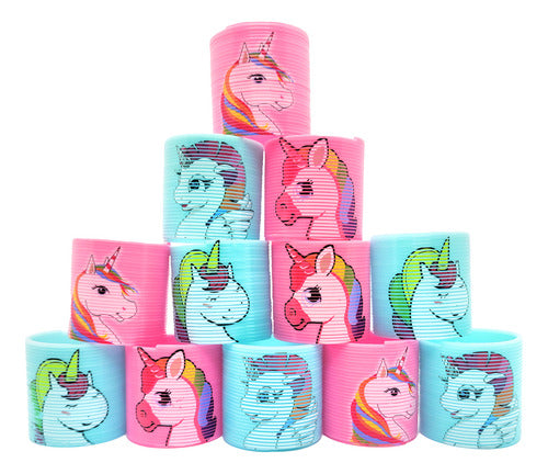 Pack 24 Resortes Unicornio 3,5cm Juguete Sorpresa Cumpleaños