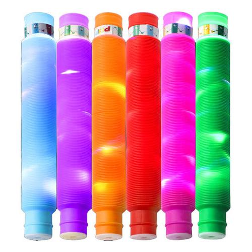 Pack 6 Tubos Pop It Sensoriales con Luz LED – Juguete Antiestrés para Niños