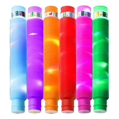 Pack 6 Tubos Pop It Sensoriales con Luz LED – Juguete Antiestrés para Niños