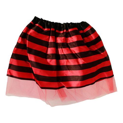 Disfraz Alitas Chinita Mariquita Niñas Conjunto Cintillo Varita Alitas Y Tutu