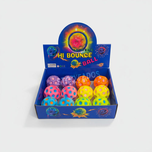Pack 12 Pelotas Asteroide De Rebote Alto Juguete Sensorial