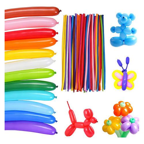 Pack 50 Globos Largos Colores Pastel – Globoflexia y Decoración