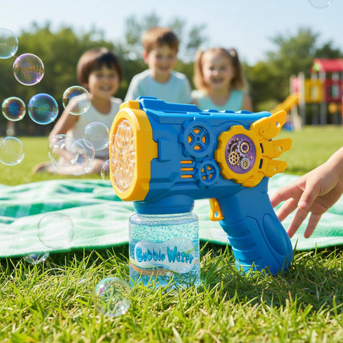 Pistola De Burbujas Color Azul Lanza Burbujas