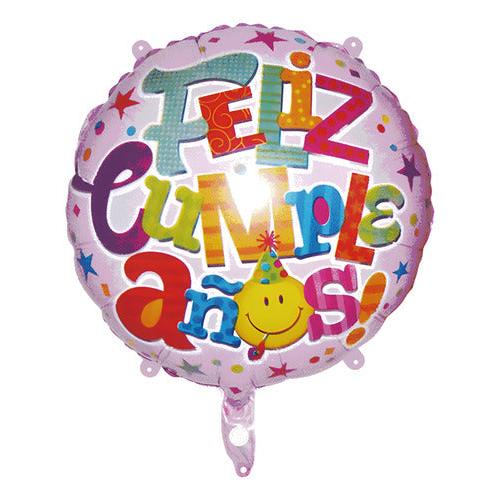 pack 3 globos metalicos feliz cumpleaños 45 cm globos foil redondos