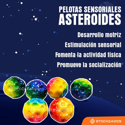 Pack 12 Pelotas Asteroide De Rebote Alto Juguete Sensorial