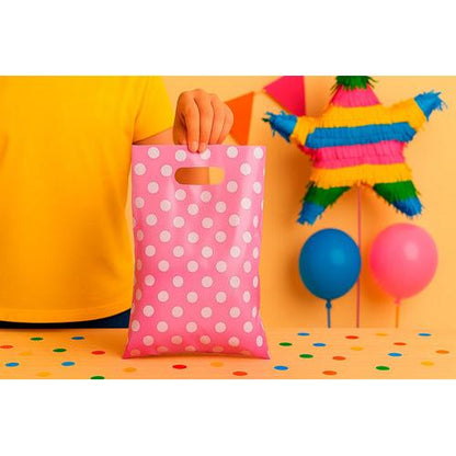 Pack 50 Bolsas Con Lunares Para Cumpleaños 20x30 Cm