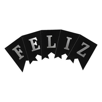 Guirnalda Banderin Feliz Cumpleaños Color Negro