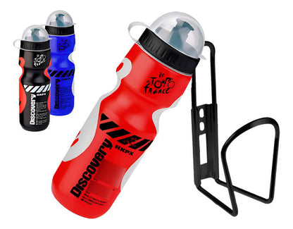 Botella Para Bicicleta 650ml + Soporte De Aluminio