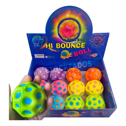 Pack 12 Pelotas Asteroide De Rebote Alto Juguete Sensorial