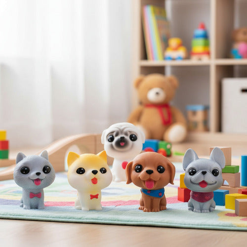 Pack 6 Figuras Mascotas Pets Perritos Juguete Para Niños