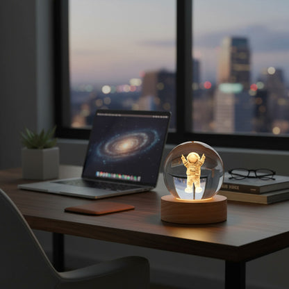 Lampara De Noche Led 3d Bola Cristal Diseños