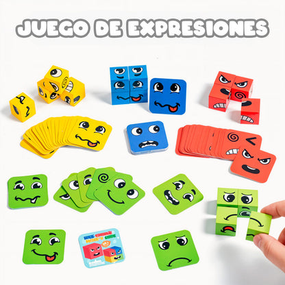 Juego De Puzzle Cubos Didáctico Expresiones Y Emociones