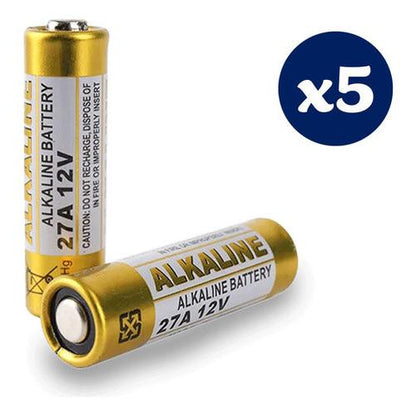 pack 5 pilas 27a 12v alcalinas bateria para control remoto y alarma auto