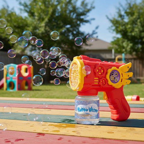 Pistola De Burbujas Color Rojo Lanza Burbujas