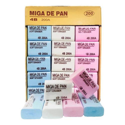 Pack 15 Gomas de Borrar Miga de Pan Colores Surtidos – Escolares y Oficina