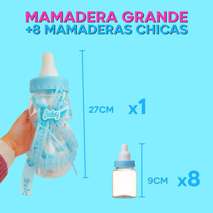 Mamadera Grande + 8 Mamadera Baby Shower Recuerdos Niño