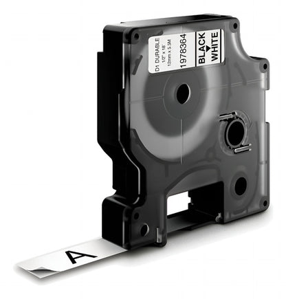 Cinta D1 Dymo 12mmx7m letras negras fondo blanco alternativa