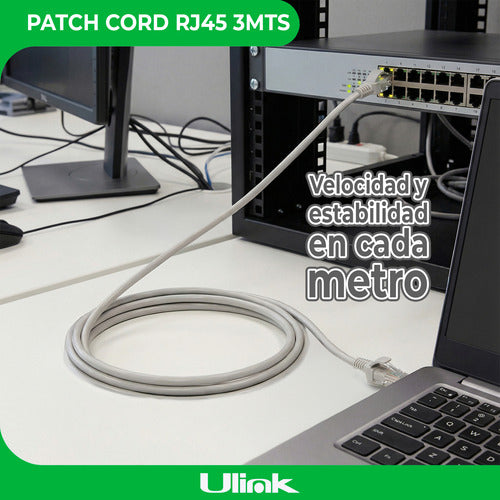 Patch Cord Cat6 3 Mts Gris