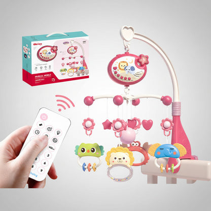 Móvil Bebé Musical Y Proyector De Luces 360 Para Cuna Rosado