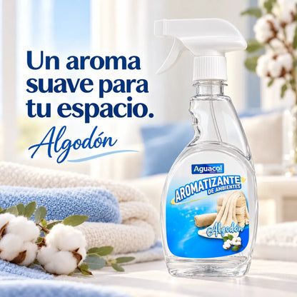 Aromatizante De Auto Ambientes Aguacol Aroma Algodon 550cc Blanco Algodón