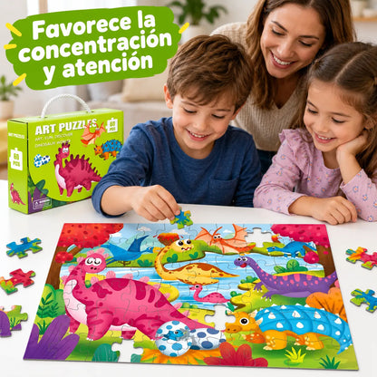 Puzzle Rompecabezas 60 Piezas Para Niños Dinosaurios