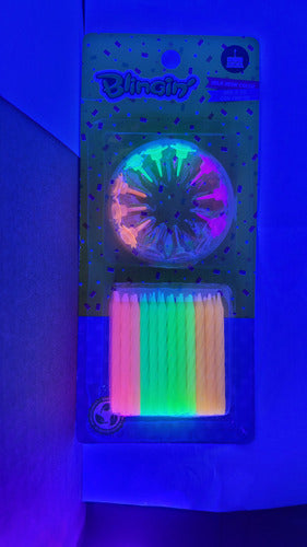 24 Velas De Cumpleaños Color Flúor Neón Fiestas Flúor