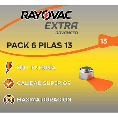 Pila Audifono Tamaño 13 Rayovac Extra Advanced Blister 6 Uni