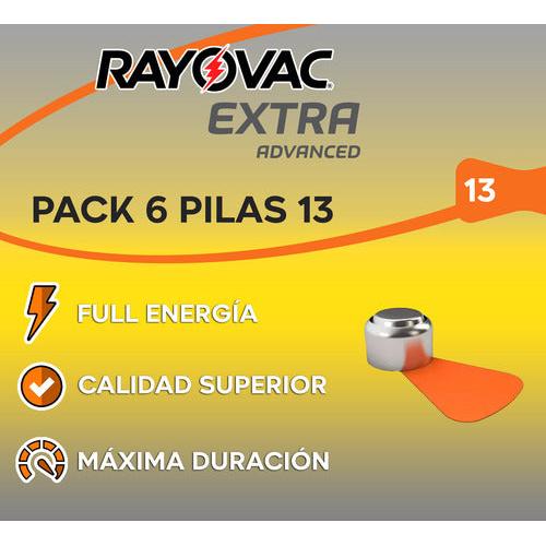Pila Audifono Tamaño 13 Rayovac Extra Advanced Blister 6 Uni