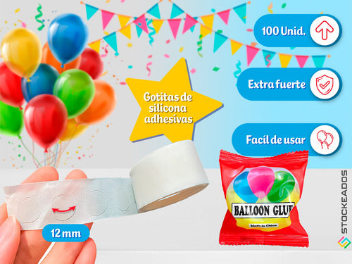 Pegamento Para Globos Gota De Silicona 1000 Unidades
