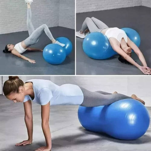 Balón Ovalado Pilates Yoga Tipo Maní 90x45cm Rehabilitación