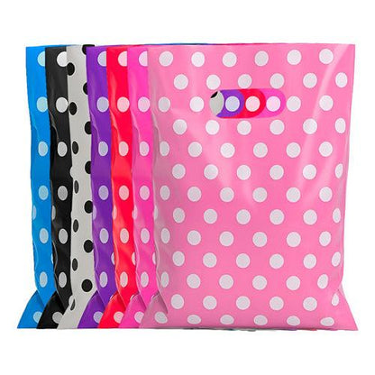 Pack 50 Bolsas Con Lunares Para Cumpleaños 20x30 Cm