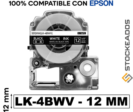 Cinta Blanca Lk-4bwv Alternativa Rotuladora Epson 12mmx8m