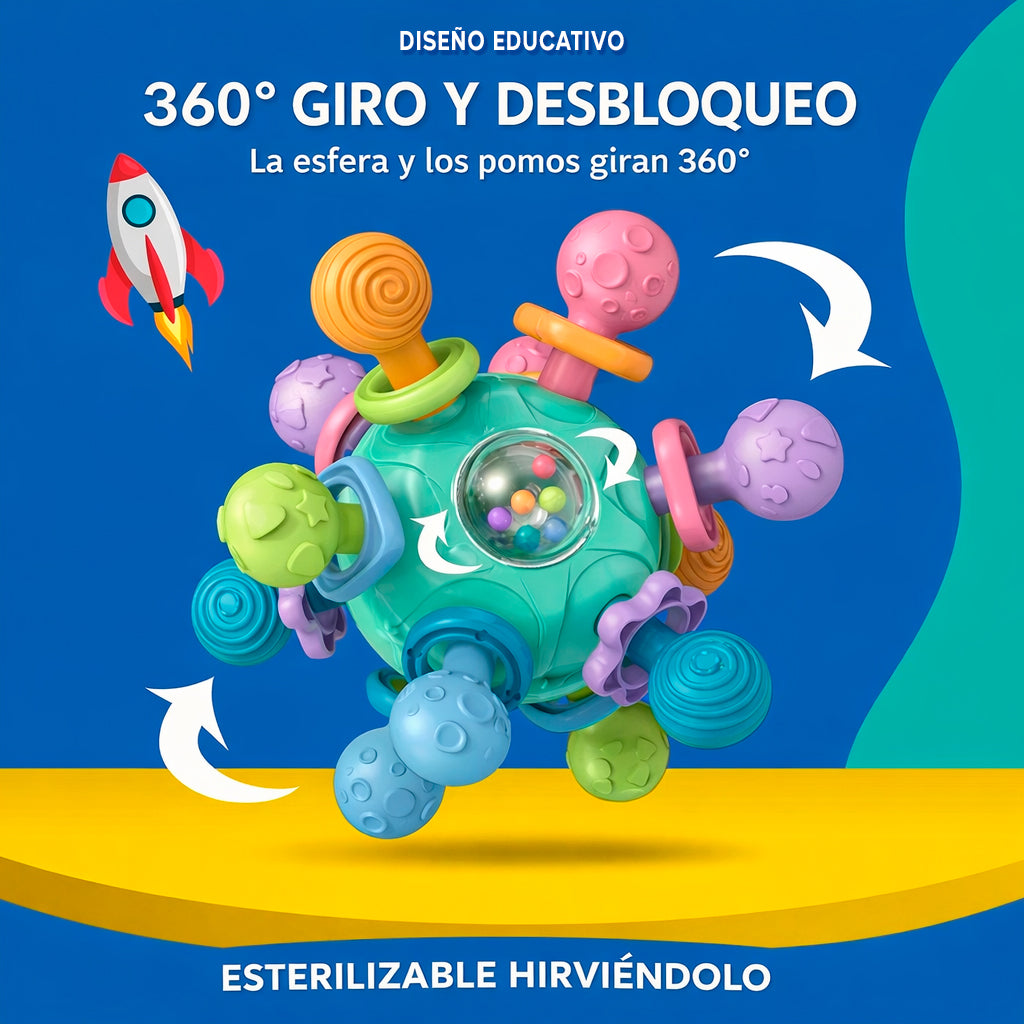 Juguete Sonajero Sensorial Para Guagua Bebe Montessori