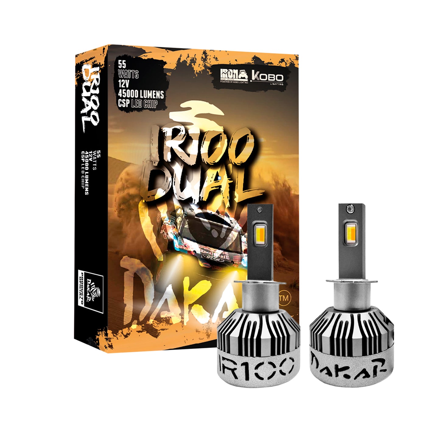 Kit Turbo Led Ir100 Dual Color Dakar H4 H7 H11 9005 9006 45.000lm