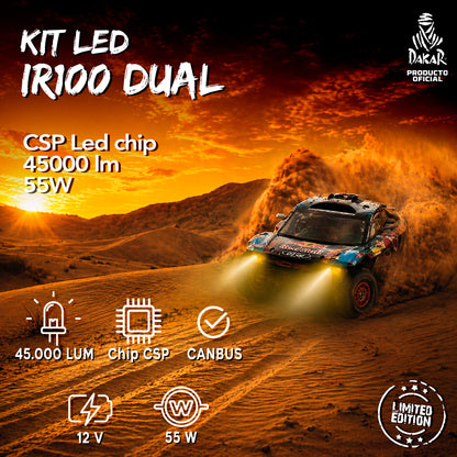 Kit Turbo Led Ir100 Dual Color Dakar H4 H7 H11 9005 9006 45.000lm