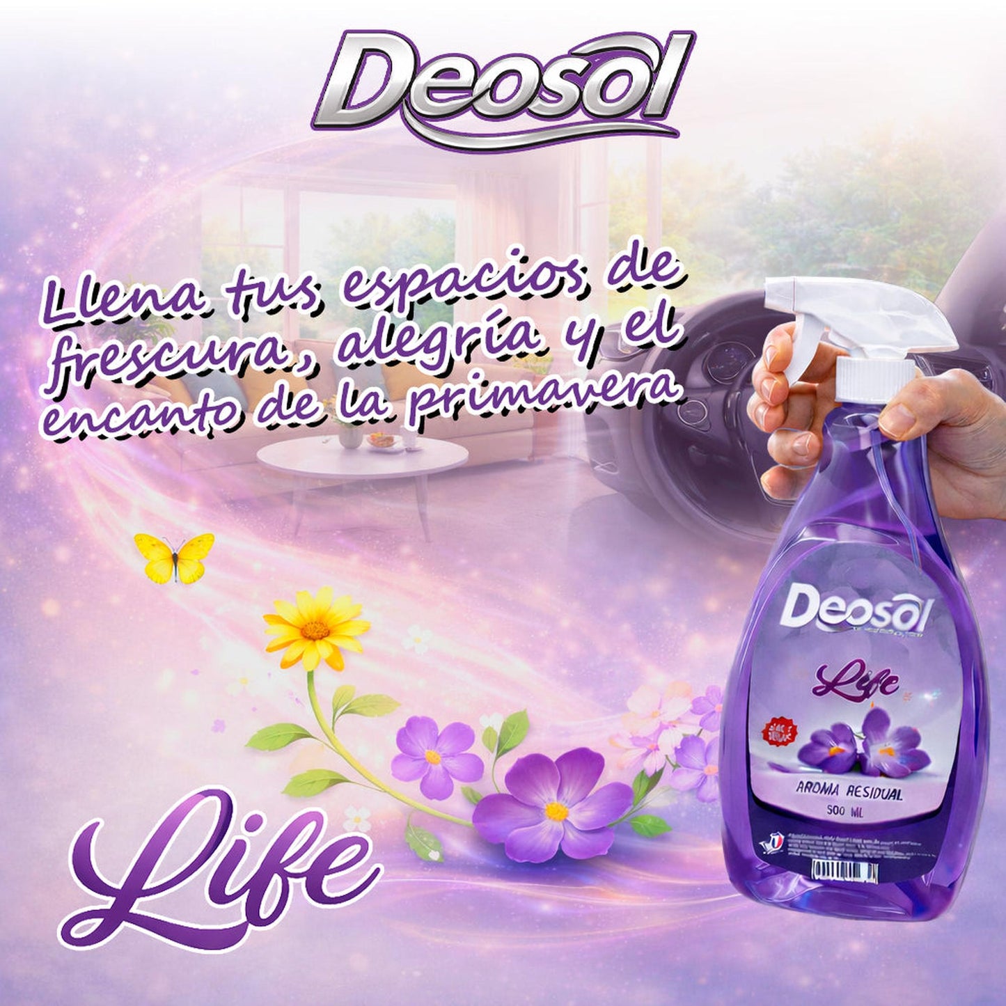 Aromatizante Ambiental Deosol Life 500ml Aire Y Tela