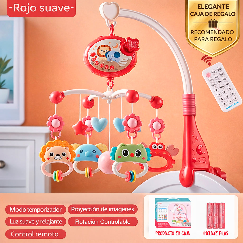 Móvil Bebé Musical Y Proyector De Luces 360 Para Cuna Rosado