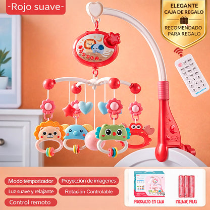 Móvil Bebé Musical Y Proyector De Luces 360 Para Cuna Rosado